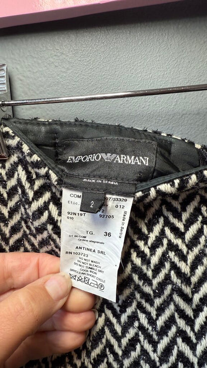 Herringbone Tweed Flip Skirt