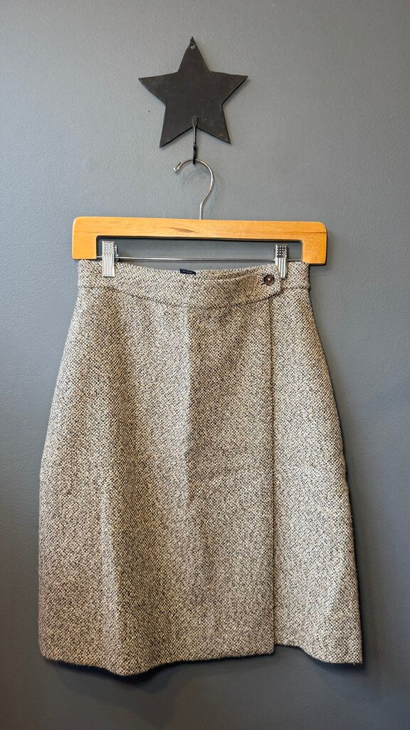 Wool Tweed Wrap Aline Skirt