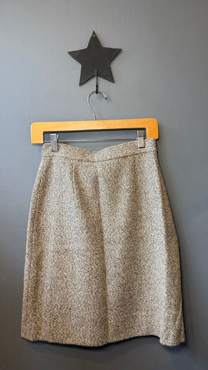 Wool Tweed Wrap Aline Skirt