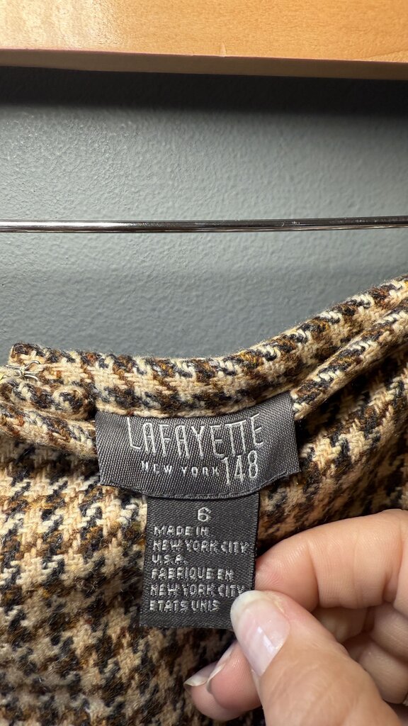 Houndstooth Cashmere Pencil Skirt