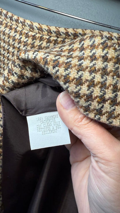 Houndstooth Cashmere Pencil Skirt