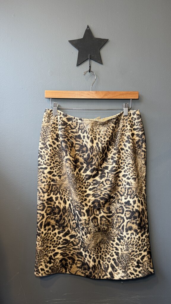 Leopard Brushed Pencil Skirt