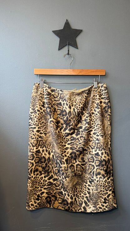 Leopard Brushed Pencil Skirt