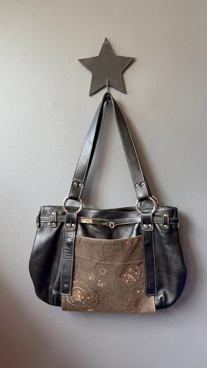 Leather East West Tote Bag