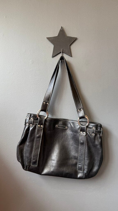 Leather East West Tote Bag