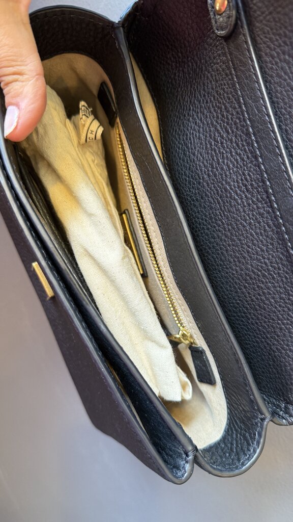 Leather Flap Chain Crossbody Bag