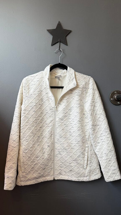 Textured Fleece Zip Up Jacket