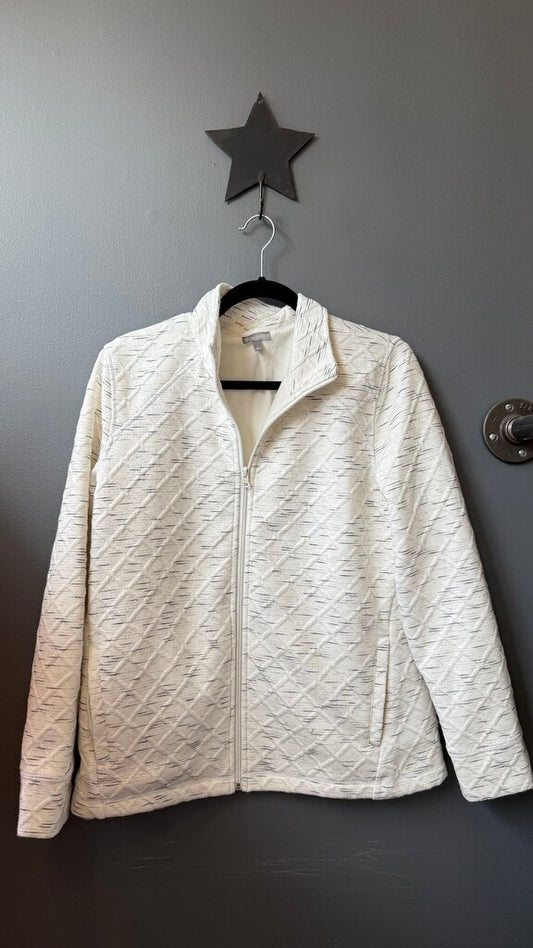 Textured Fleece Zip Up Jacket