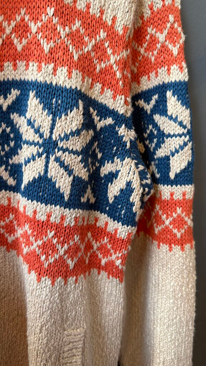 Cotton Linen Shawl Collar Zip Cardigan Sweater