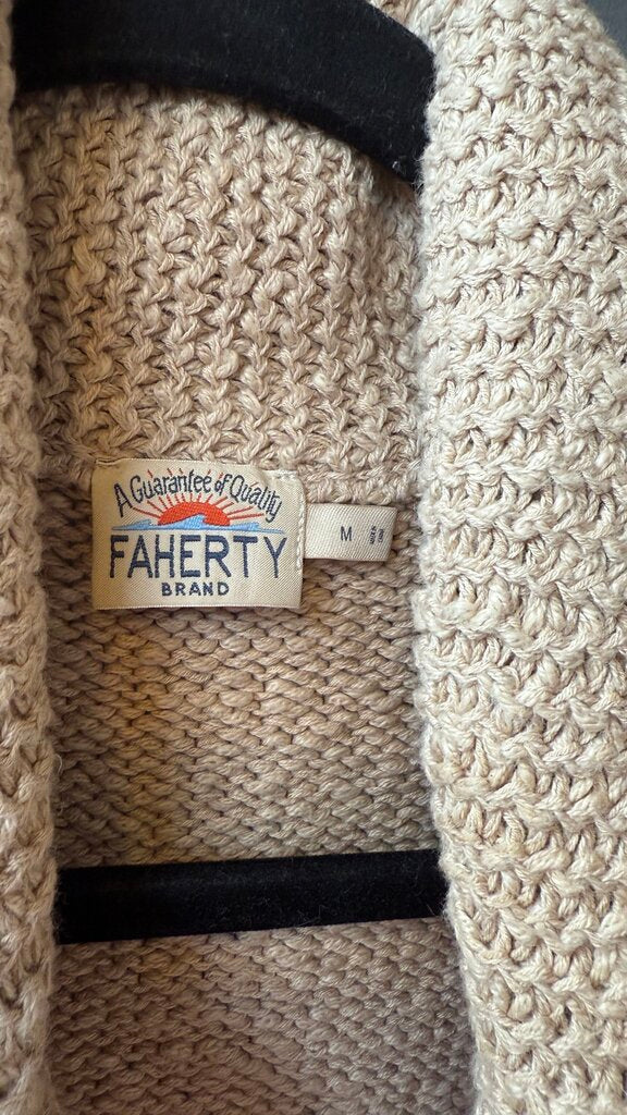 Cotton Linen Shawl Collar Zip Cardigan Sweater