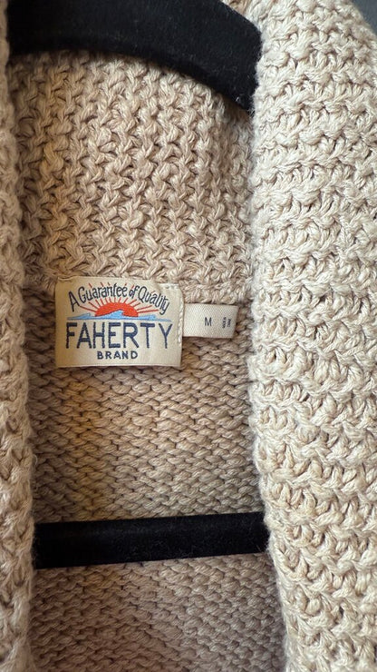 Cotton Linen Shawl Collar Zip Cardigan Sweater