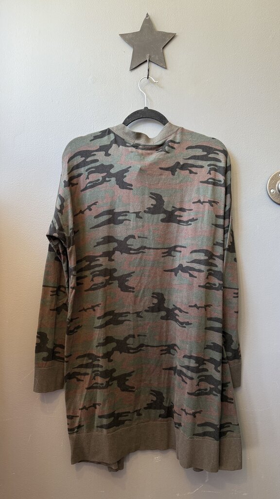 Camo Long Cardigan Sweater
