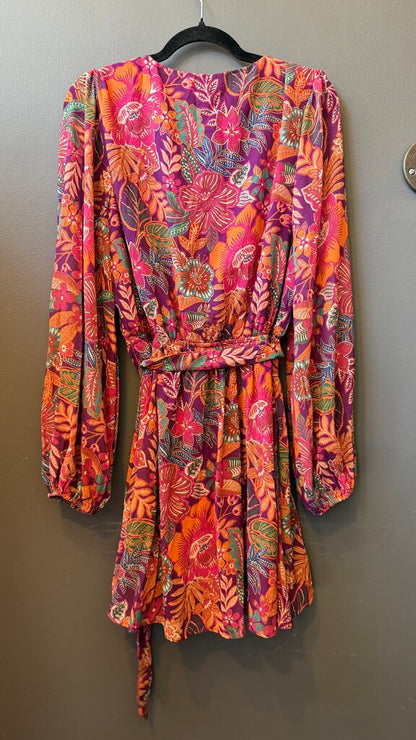 Floral Surplice Mini Dress