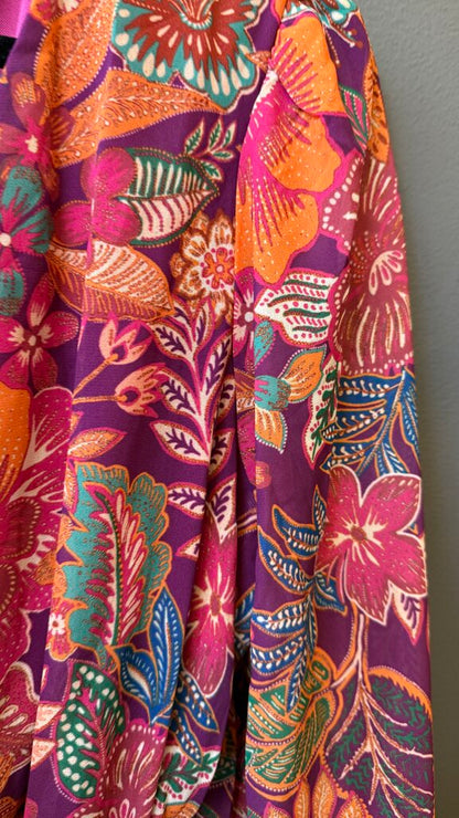 Floral Surplice Mini Dress