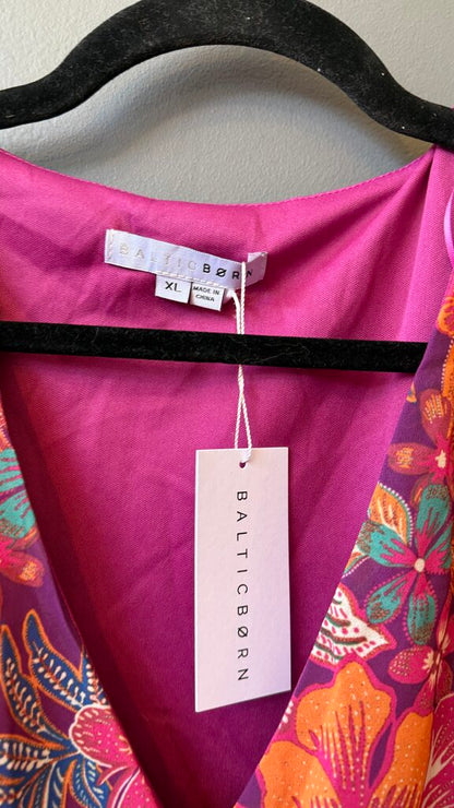 Floral Surplice Mini Dress