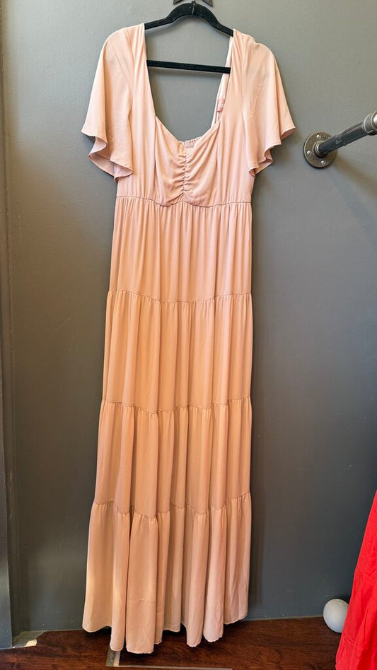 Chiffon Tiered Maxi Gown Dress