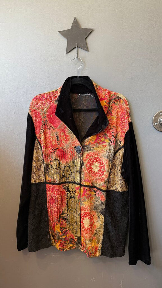 Velvet Sleeve Tapestry Jacket