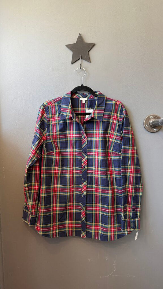 Plaid Metallic Button Up Shirt