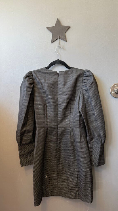 Metallic Puff Sleeve Sheath Dress