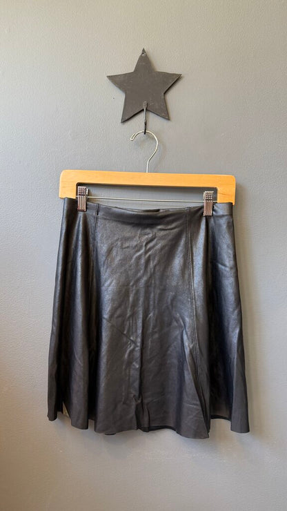 Kick Flip Faux Leather Skirt