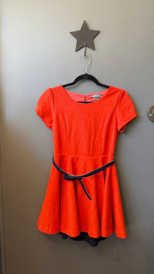 Woven Bow Belt Skater Dress