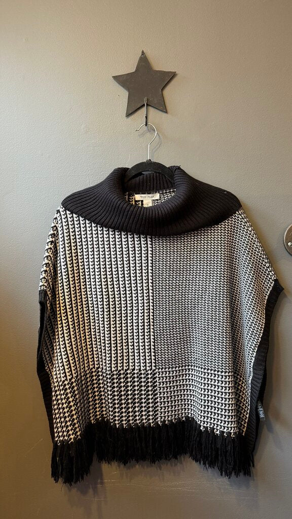 Fringe Hem Turtleneck Sweater