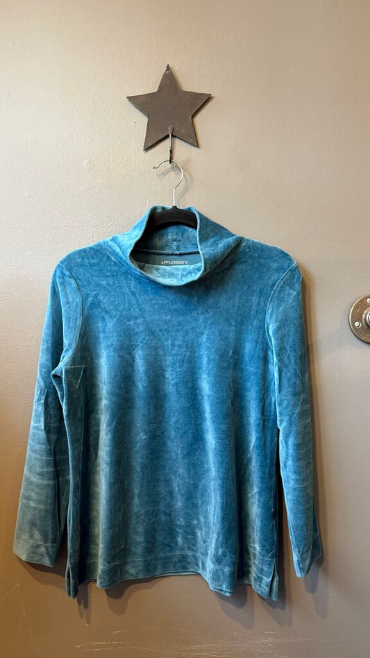 Petite Velvet Funnelneck Top