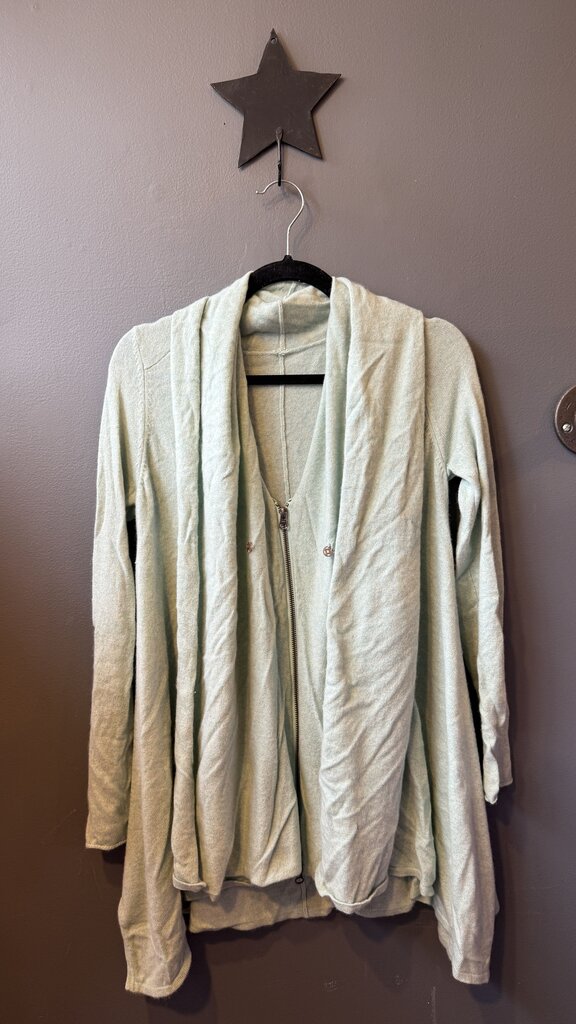 Cashmere Shawl Collar Swing Zip Cardigan Sweater