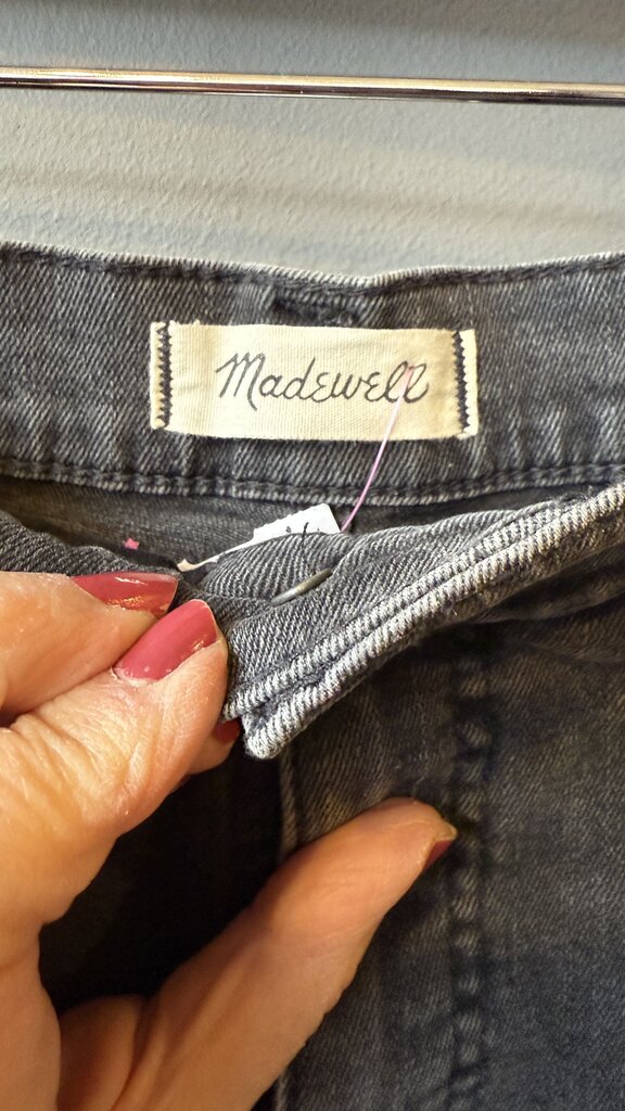 Stretch Denim Straight Mini Skirt