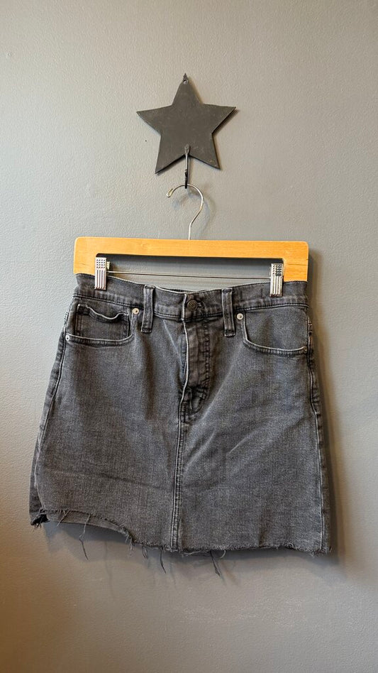 Stretch Denim Straight Mini Skirt
