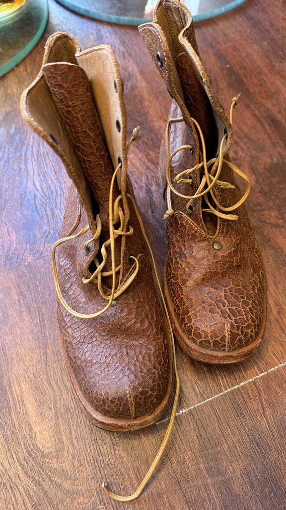 Crackle Lace Up Ankle Booties