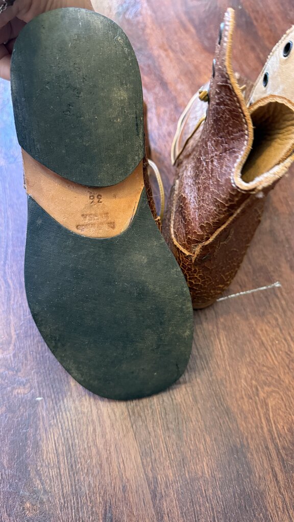 Crackle Lace Up Ankle Booties