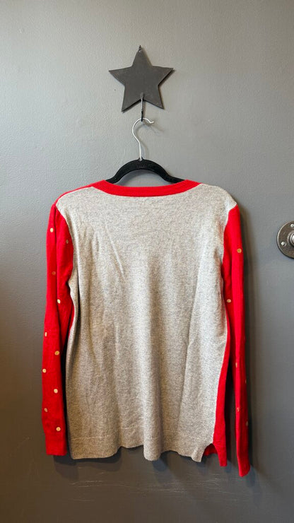 Polka Dot Vneck Sweater