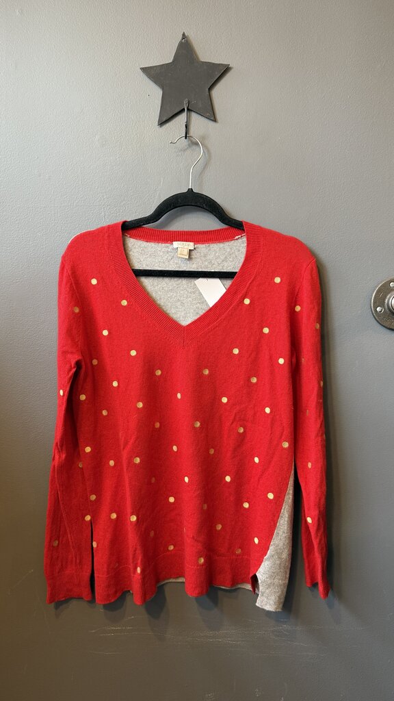Polka Dot Vneck Sweater