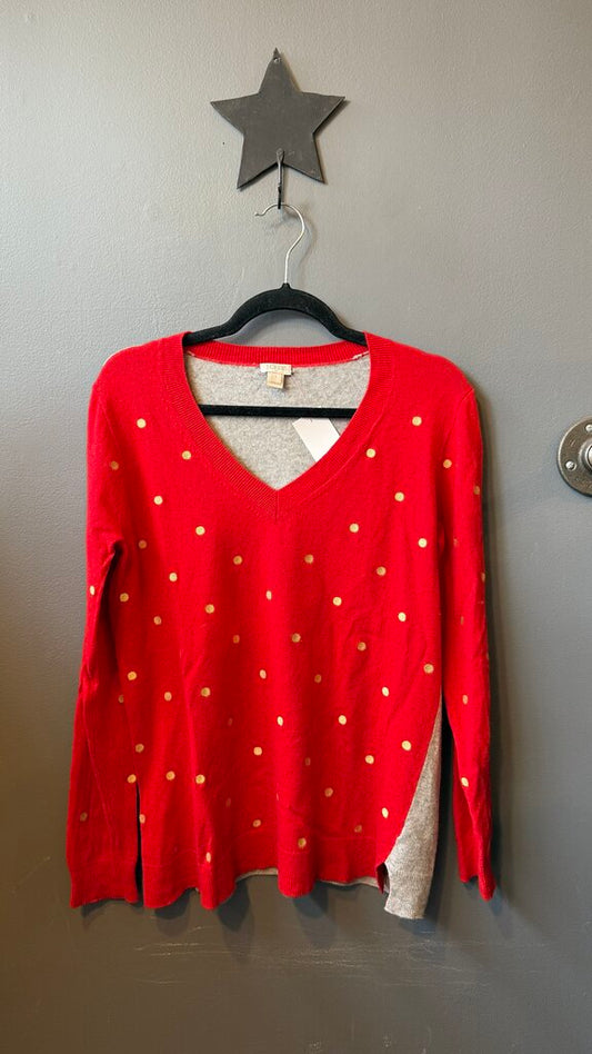 Polka Dot Vneck Sweater