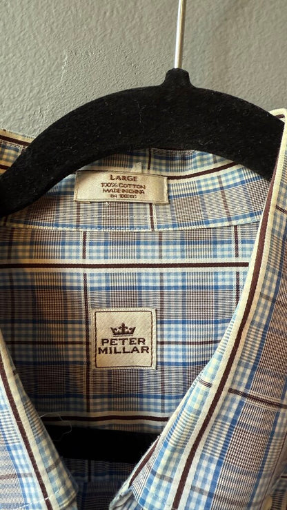 Cotton Plaid Button Down Shirt