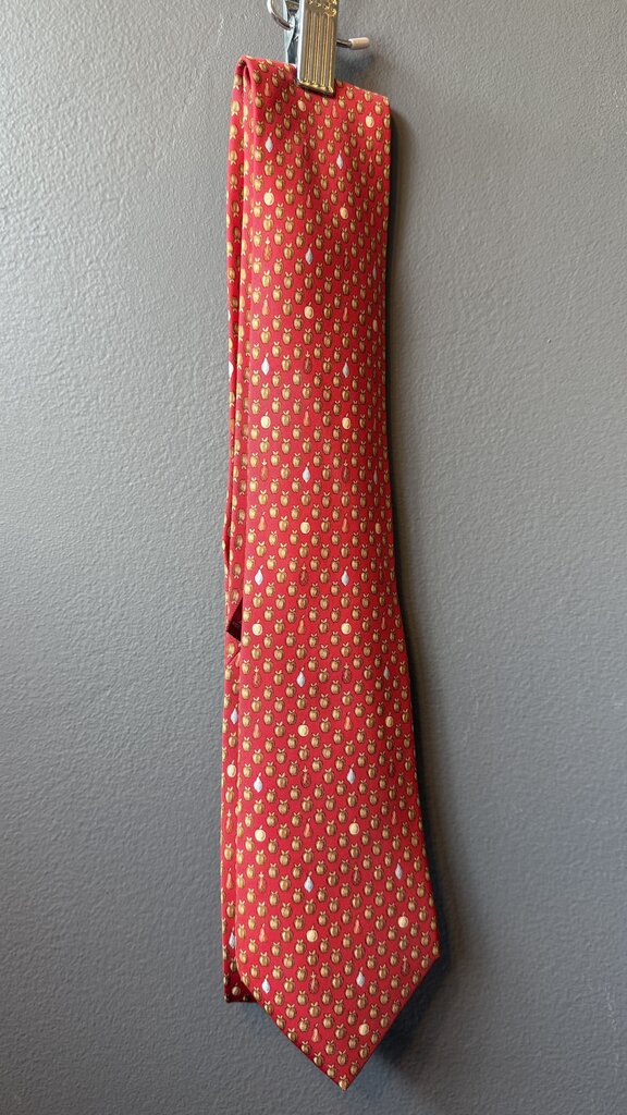Apple Print Silk Tie