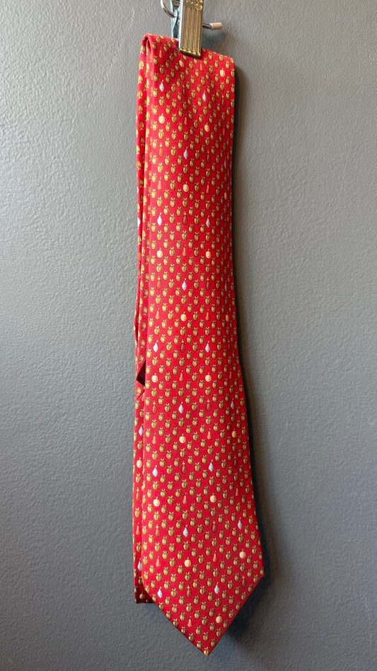 Apple Print Silk Tie