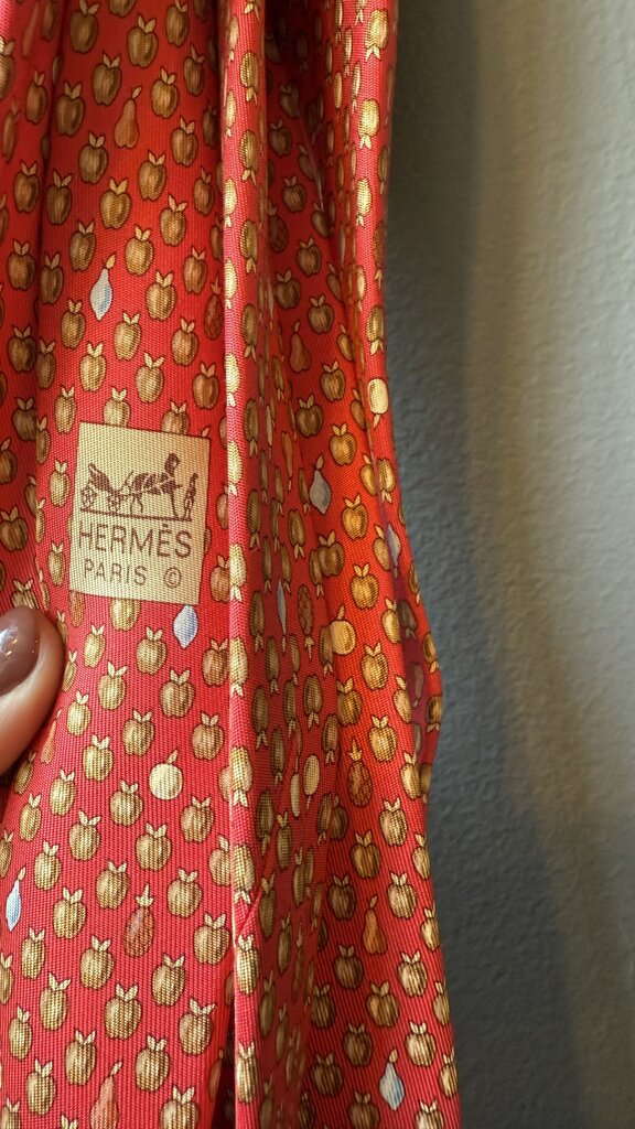 Apple Print Silk Tie