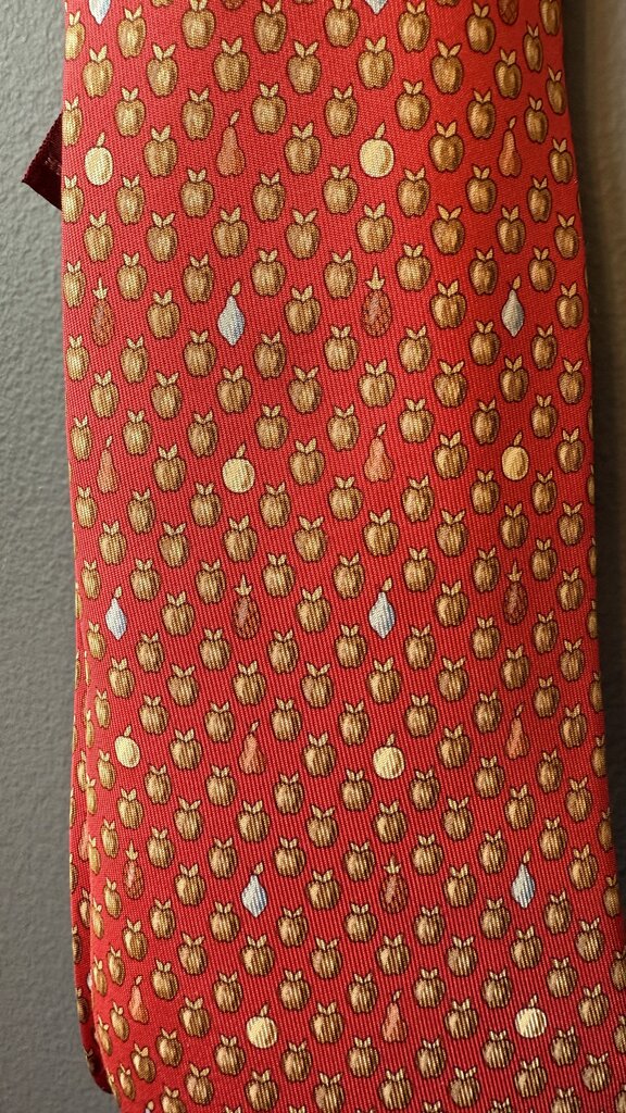 Apple Print Silk Tie