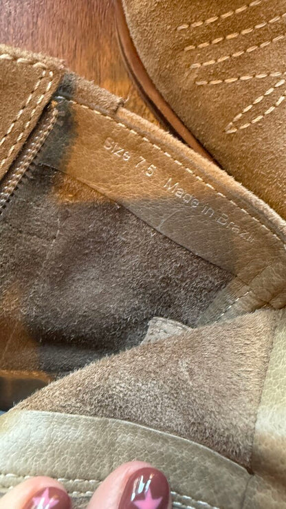 Suede Western Booties