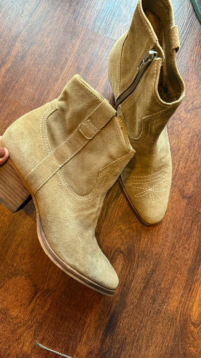 Suede Western Booties