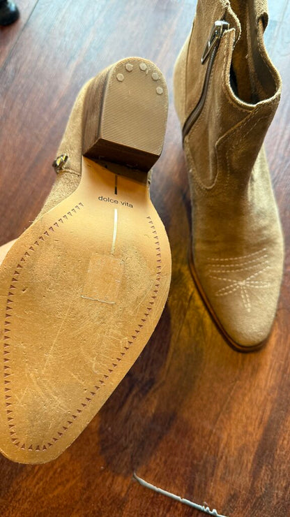 Suede Western Booties