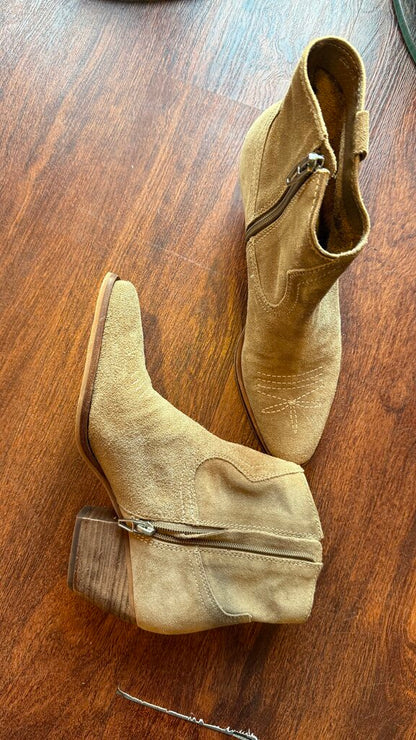 Suede Western Booties