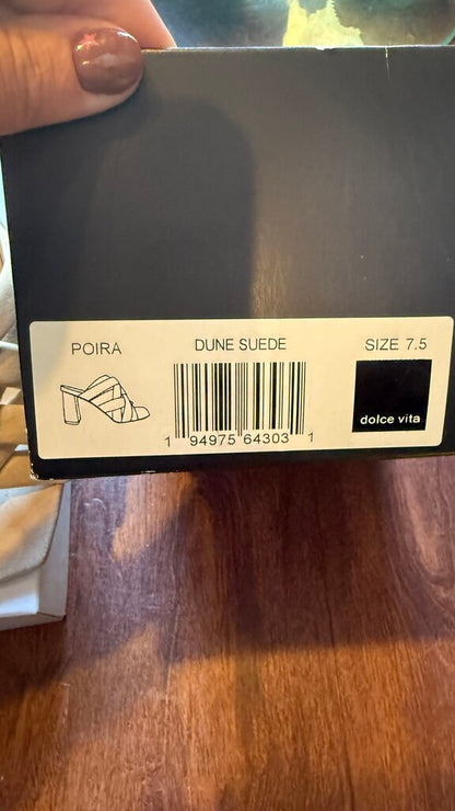 Woven Puff Suede Block Heels