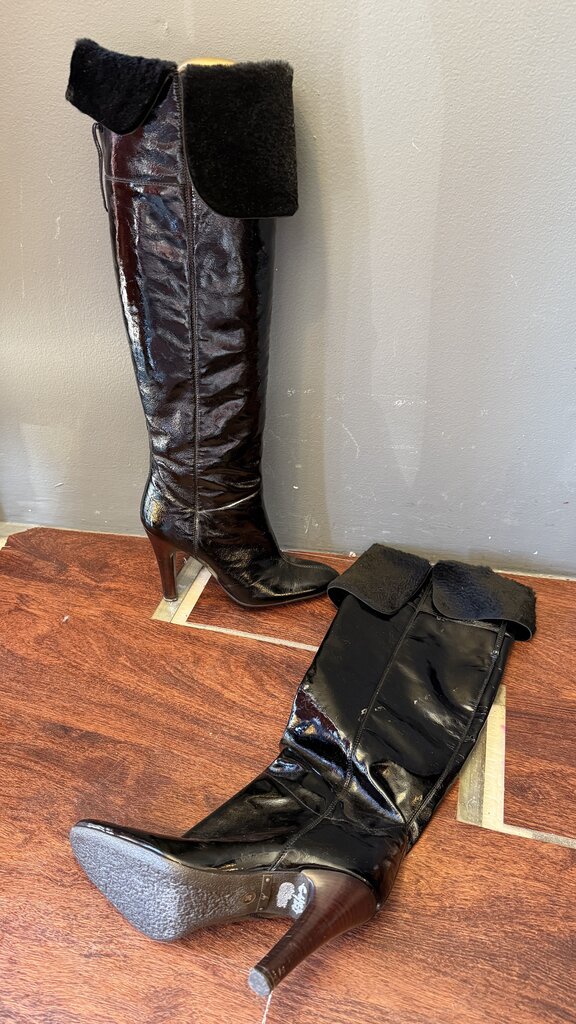 Patent Tall Heeled Boots