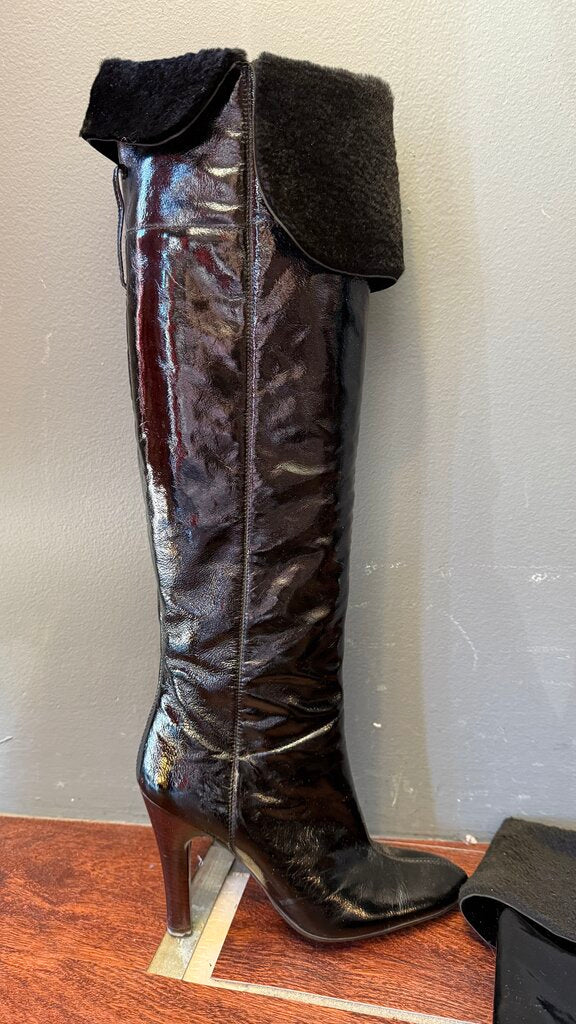 Patent Tall Heeled Boots