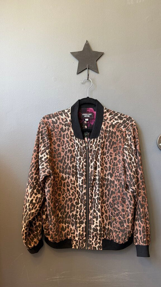Silk Leopard Bomber Jacket