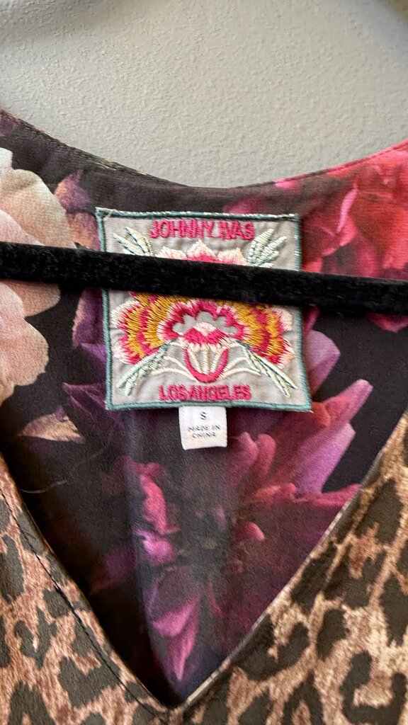 Silk Leopard Vneck Tank Top