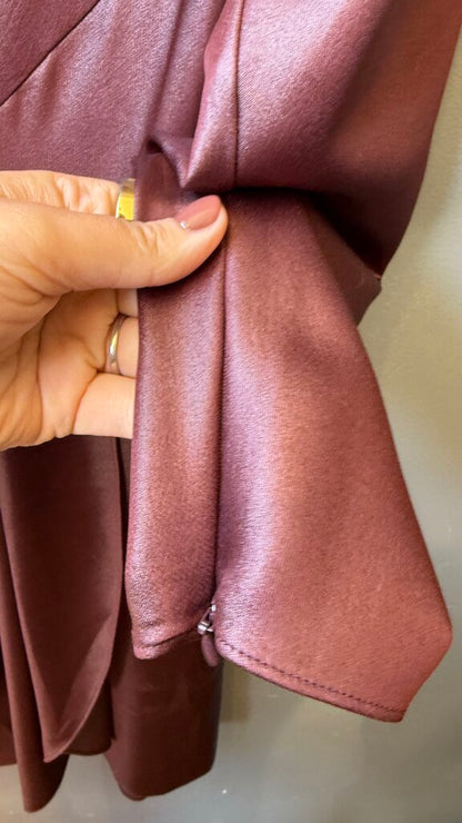 Satin Knot Front Midi Dress